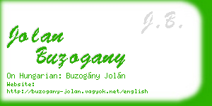 jolan buzogany business card